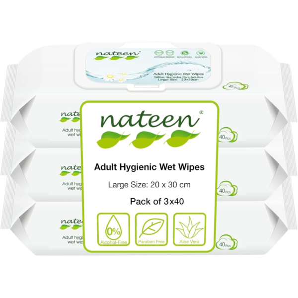 Extra Large Adult Wet Wipes with Aloe Vera