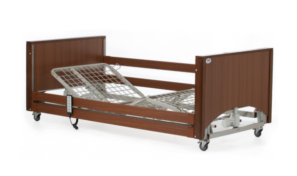 Alerta Lomond care bed in walnut with side rails