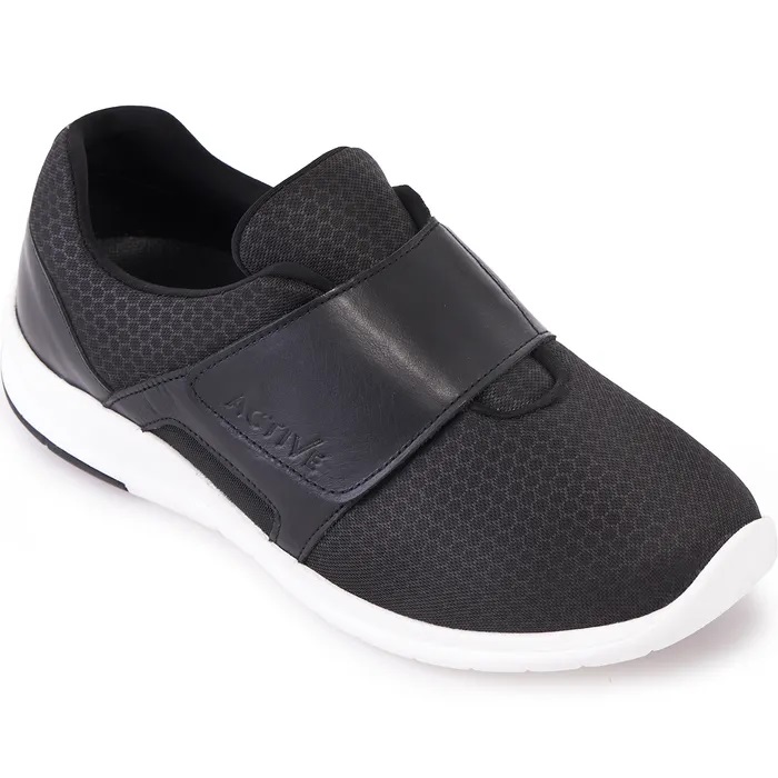 An extra wide fitting sports shoe for active seniors.
