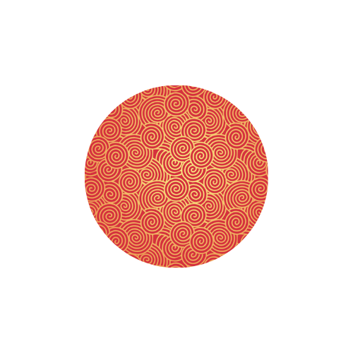 Circular red pattern with intricate, swirling gold motifs, representing the Rehasense ART Line Cloud design for a rollator.