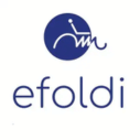 The eFoldi company logo, representing a brand of lightweight, folding mobility scooters.