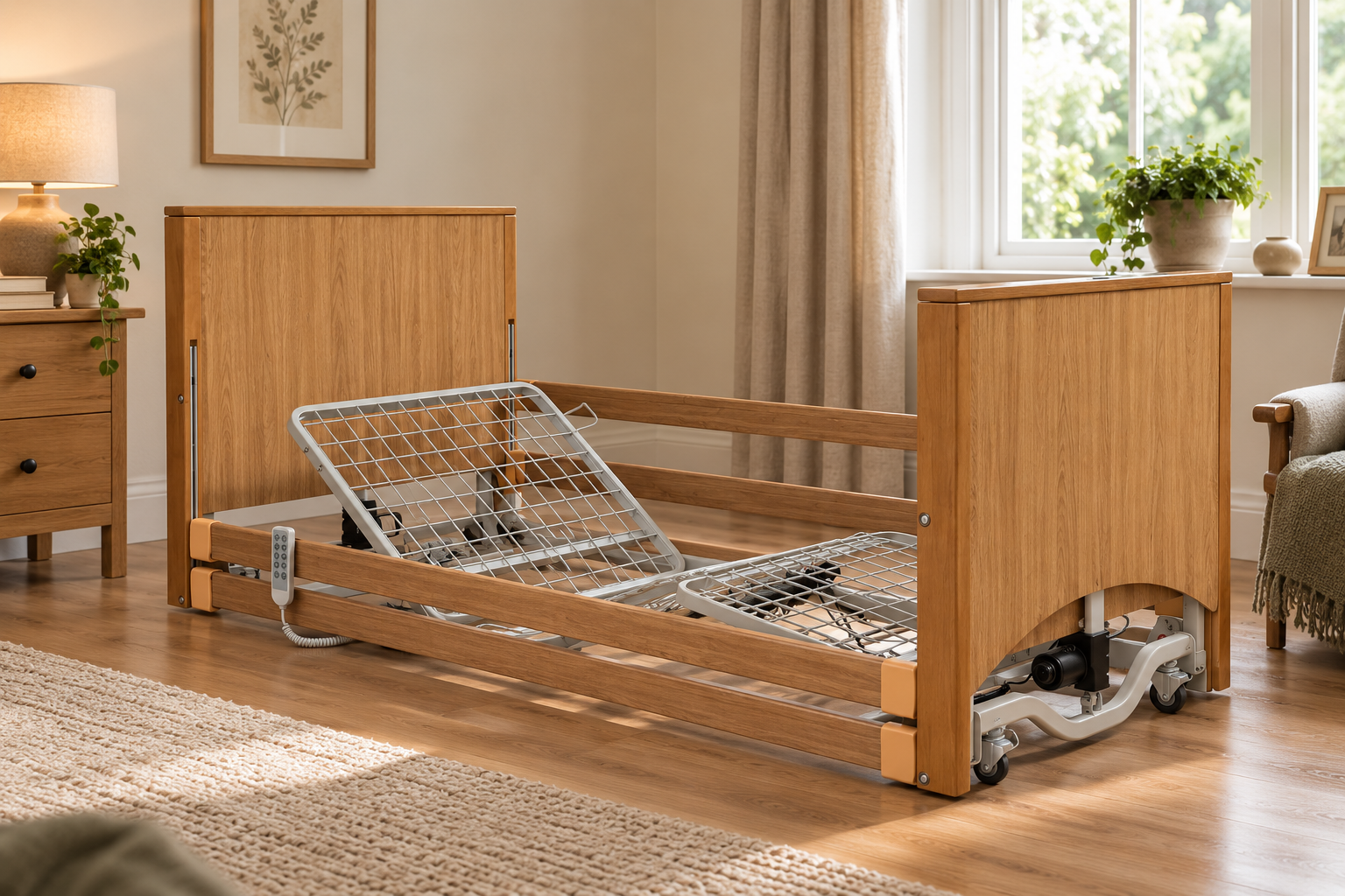 Alerta Lomond Floor care bed lowered close to the floor