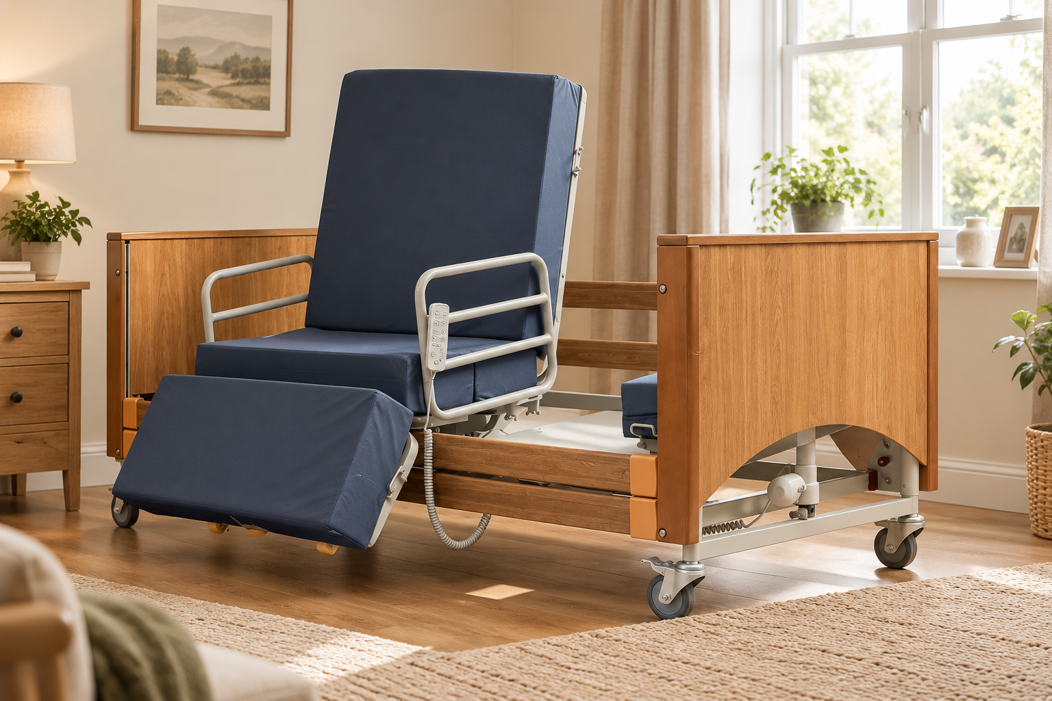 Alerta Lomond Rotate Stand Up bed turned into a seated position